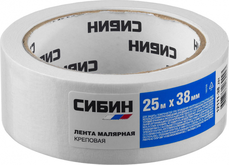 12111-38_z01 Лента Сибин малярная креповая, 38мм х 25м фото