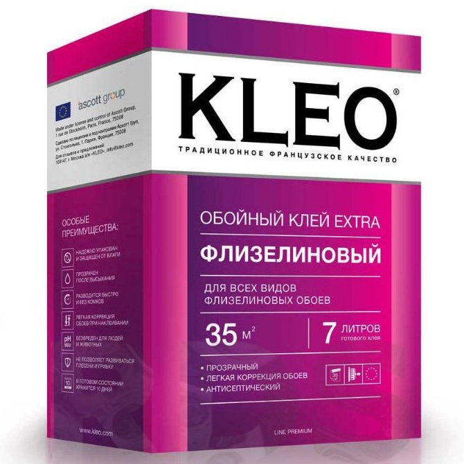 Клей KLEO Экстра 35 для флизелиновых обоев, 240 г (20) фото